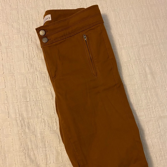 Loft size 4/27 legging pants tan/orange - Picture 2 of 7